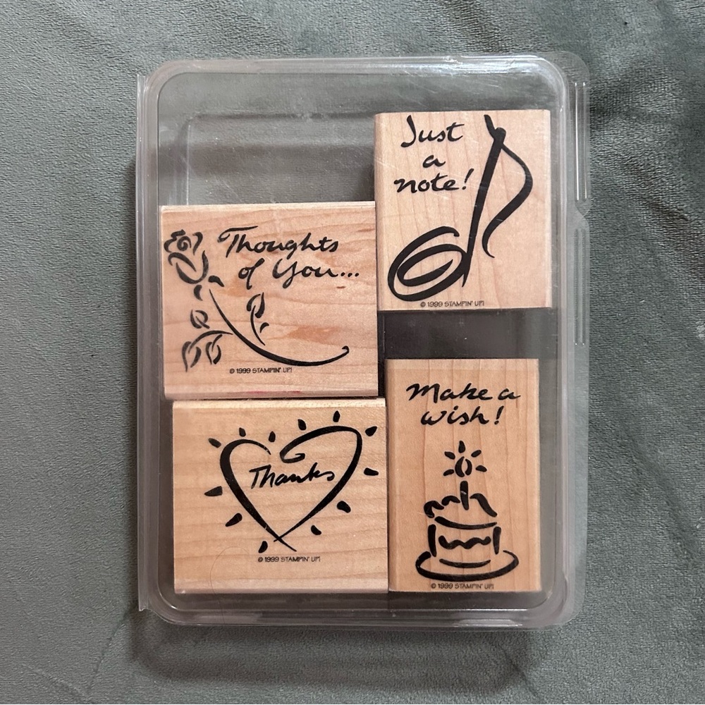 Stampin’ Up! 1999 4-pc wood stamps - NOTABLE NOTES